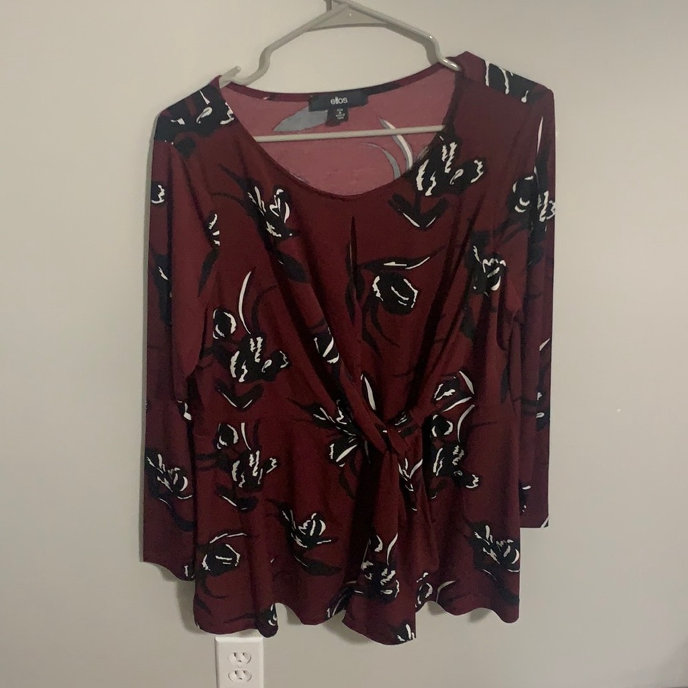 Ellos Keyhole Wrap Blouse